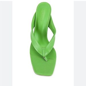 NWT Tony Bianco Bella Mulegreen Lime Nappa Sandals Heels